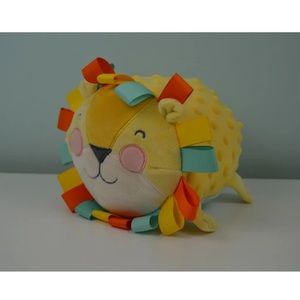Hallmark Lion Plush Stuffed Animal Baby Toy Chime Yellow Blue Orange Ribbon Tags
